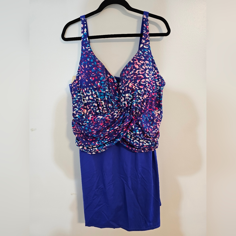 Swimsuits For All Faux Wrap Swimdress, 24